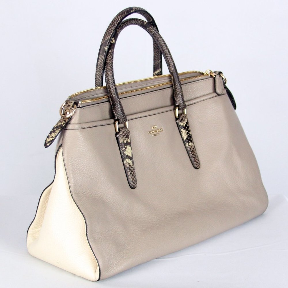 Coach Taupe Leather Purse Handbag Satchel/ NWOT